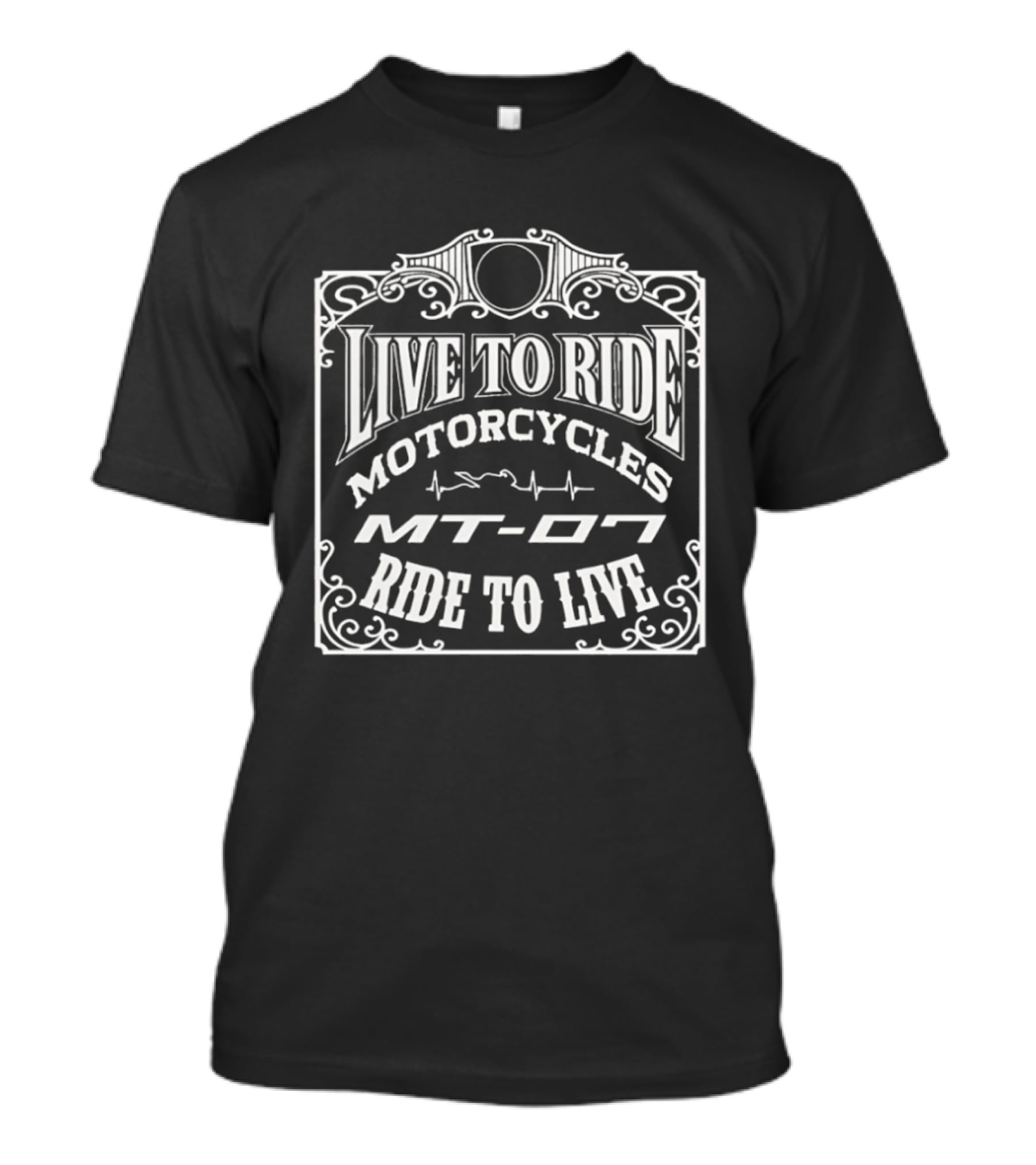 Live To Ride MT 07 Motorcycles Ride To Live Heatbeat T-Shirt