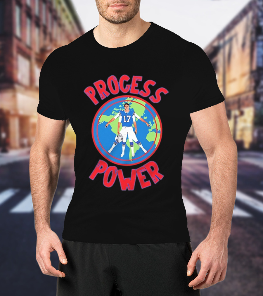 Process Power Josh Allen 17 Buffalo Bills Global Football T-Shirt