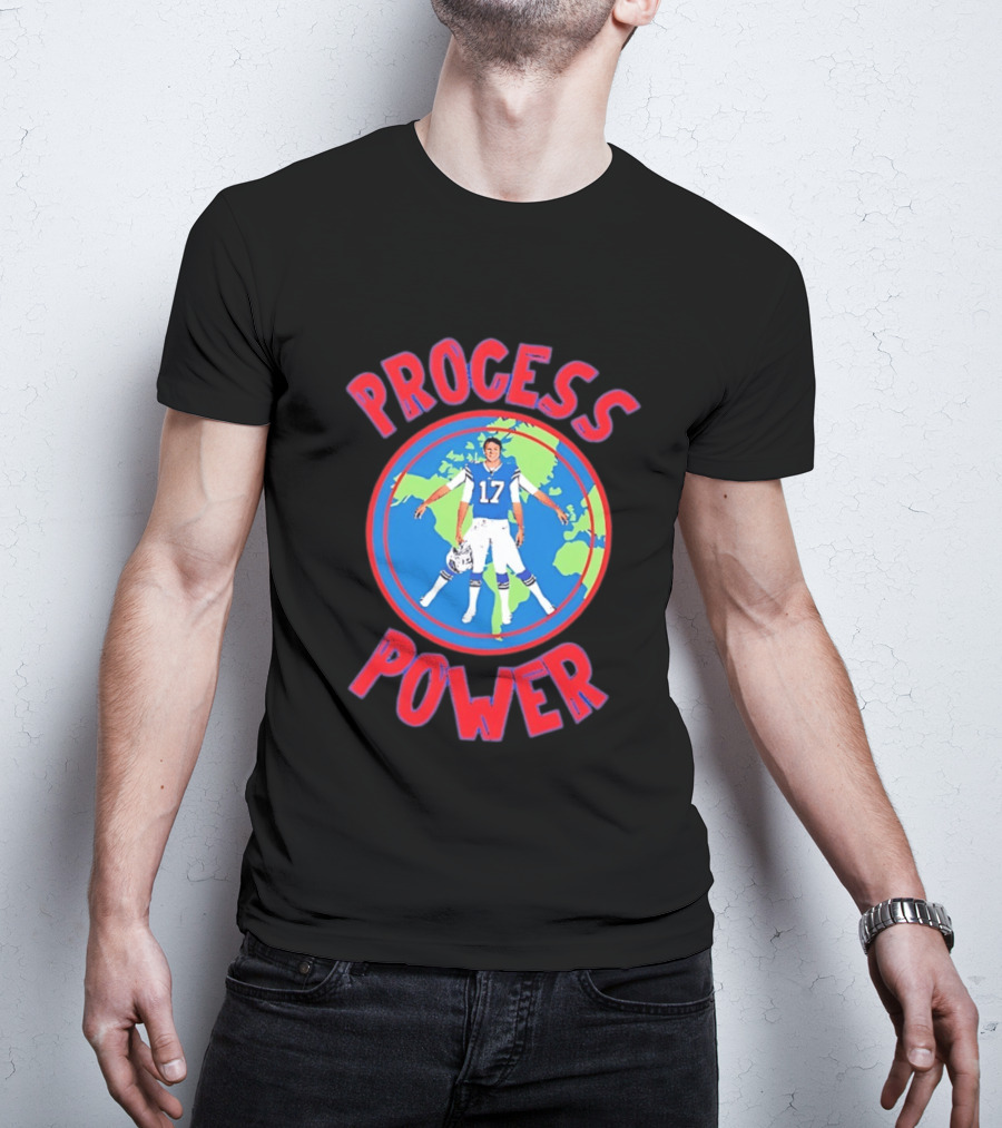 Process Power Josh Allen 17 Buffalo Bills Global Football T-Shirt