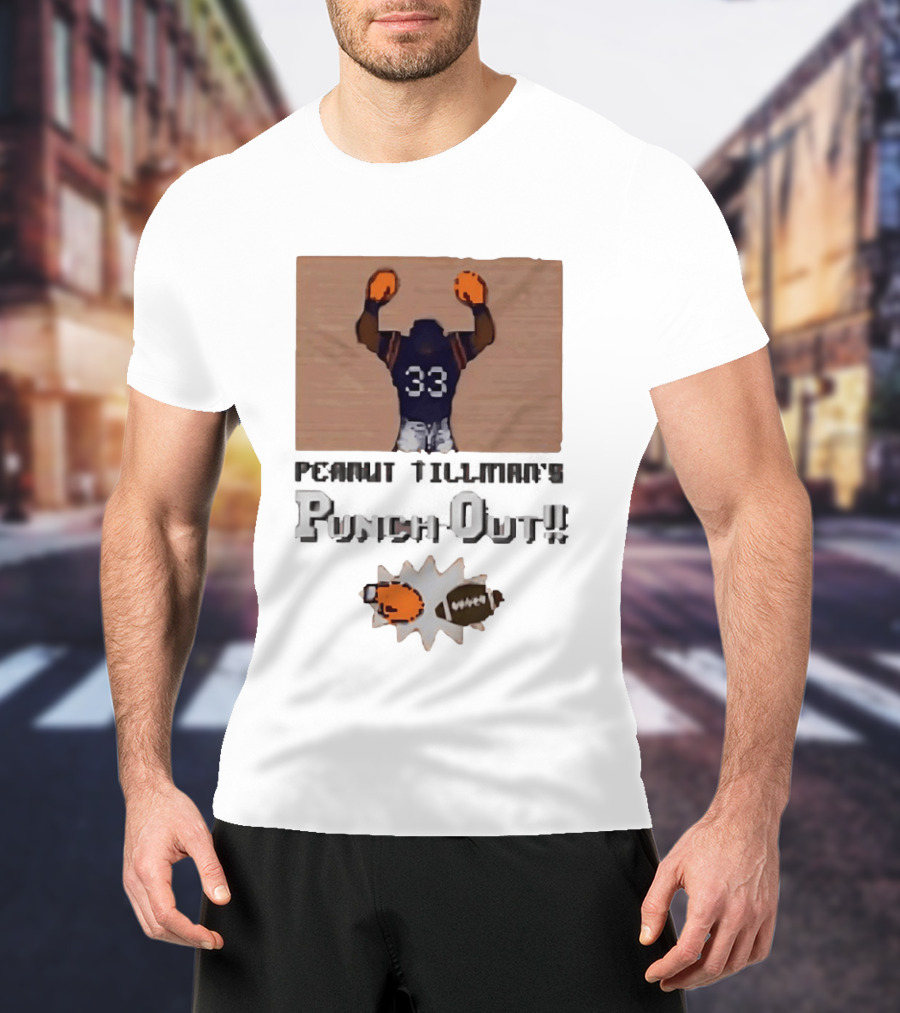 Peanut Tillman Punch Out 33 Chicago Bears Football T-Shirt