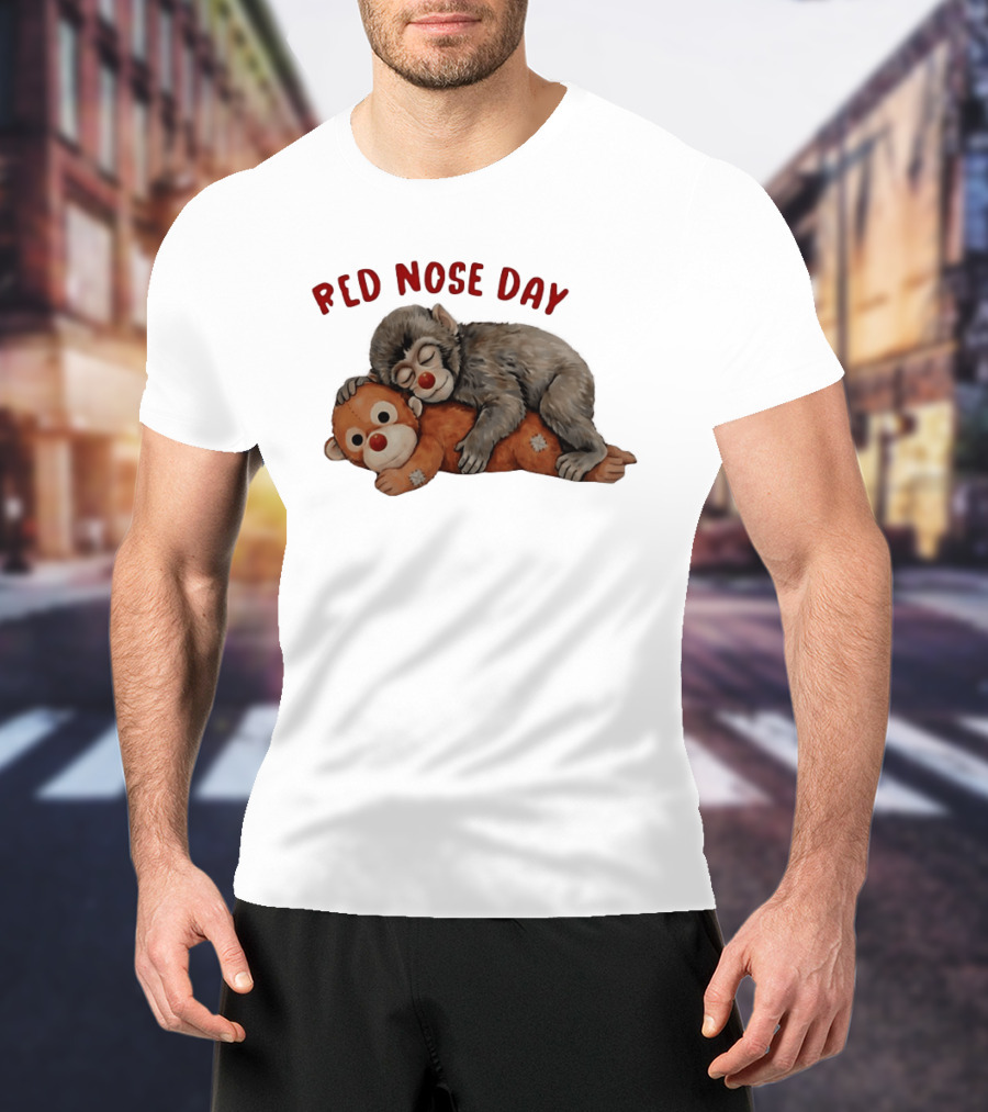 Red Nose Day Punch Monkey And Toy T-Shirt