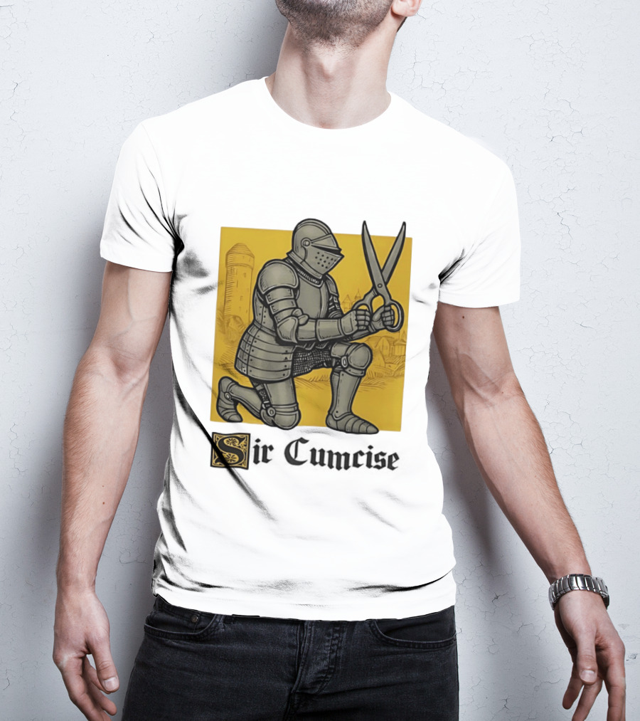 Sir Cumcise Knight Armor With Scissors Medieval T-Shirt
