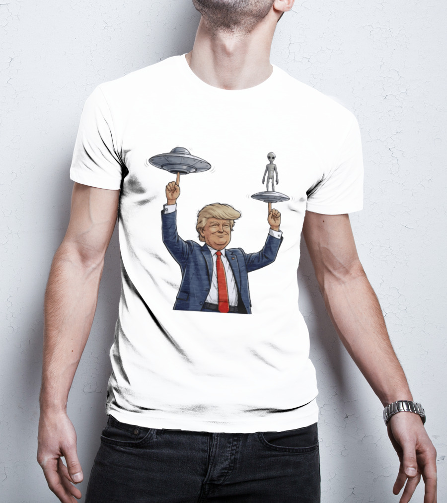 Trump Alien UFO Balancing Act Spinner T-Shirt
