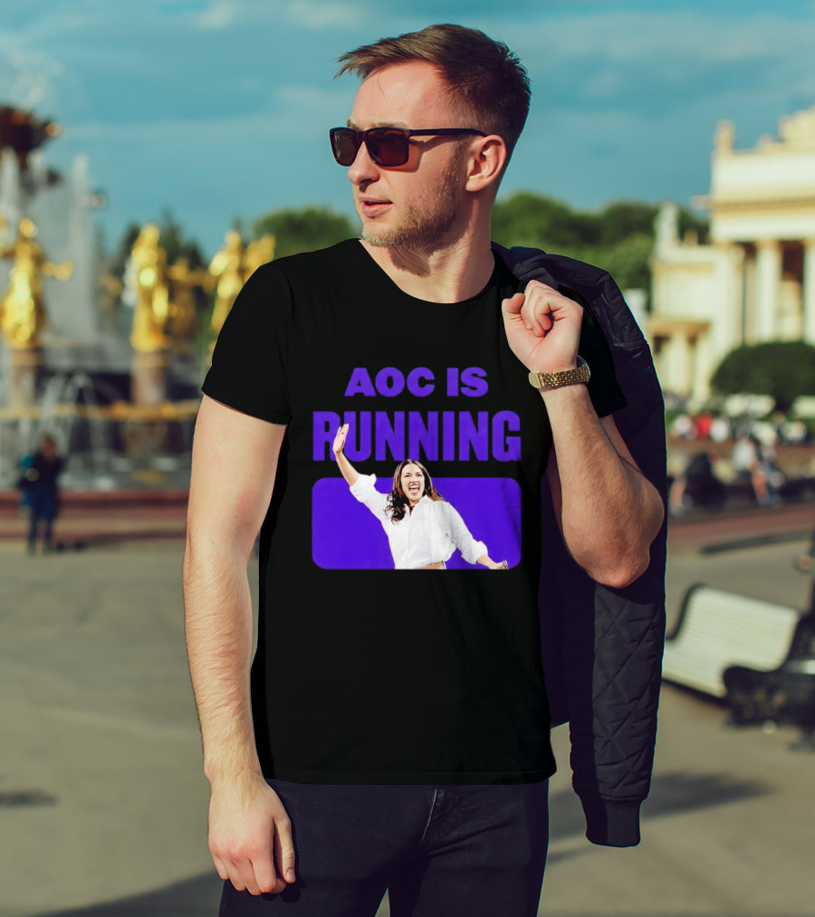 AOC Is Running For President 2028 Bold Campaign Enthusiasm T-Shirt
