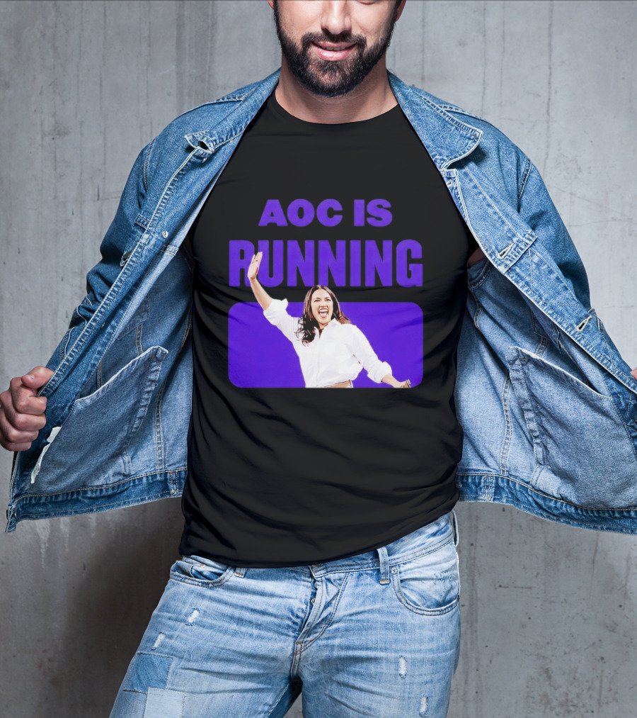 AOC Is Running For President 2028 Bold Campaign Enthusiasm T-Shirt