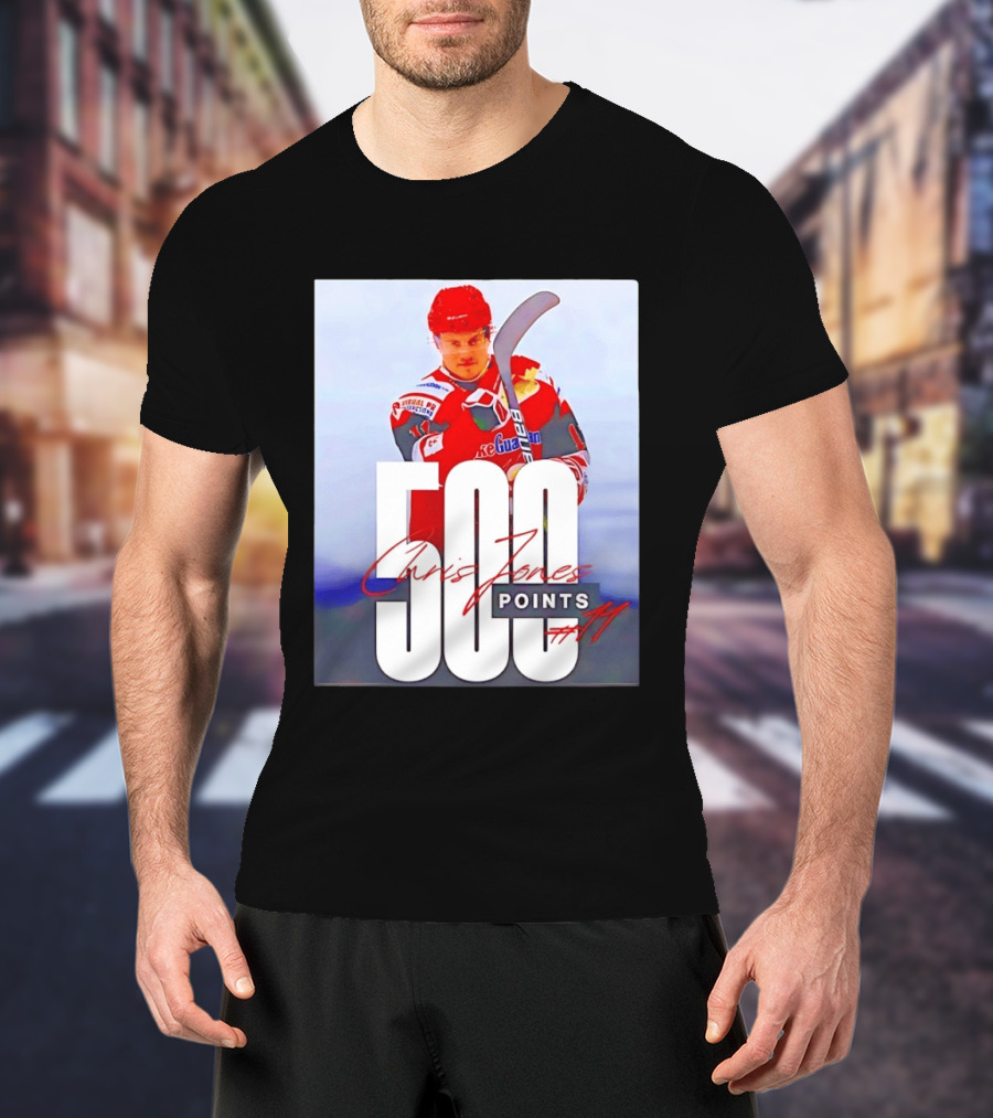 Chris Jones 500 Points Hockey Swindon Wildcats Number 47 T-Shirt