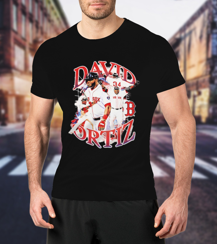 David Ortiz Boston Red Sox Legendary Collage 34 Red Sox B T-Shirt