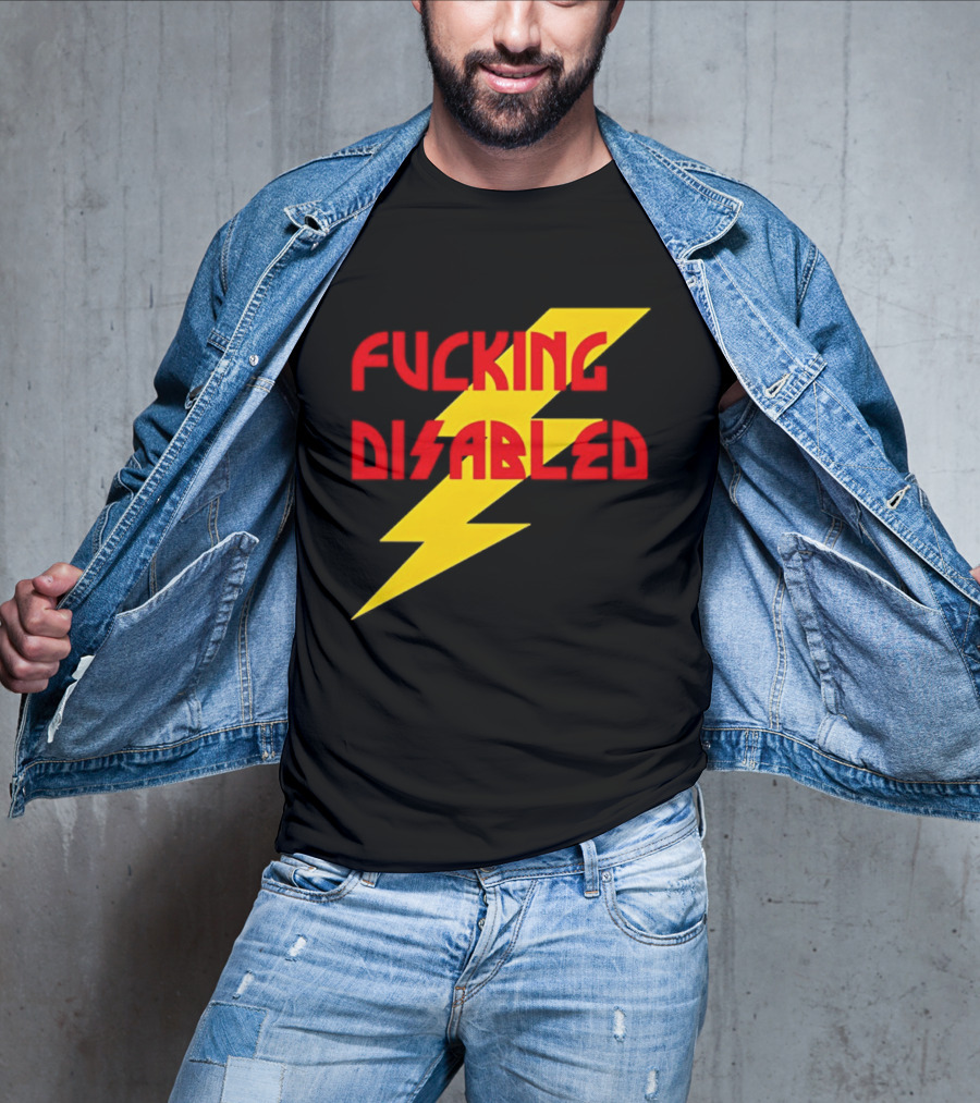 Fcking Disabled Lightning Bolt T-Shirt