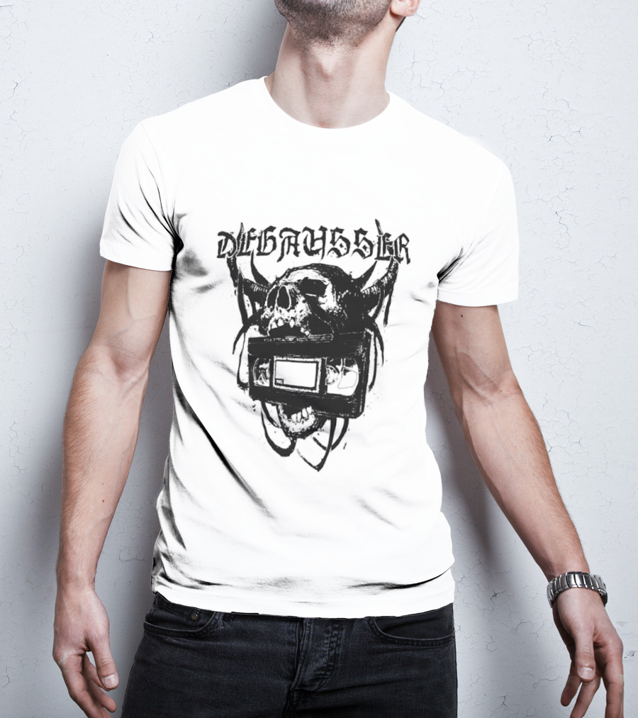 Degausser Skull Grunge Aesthetic With Horns And TV Screen T-Shirt