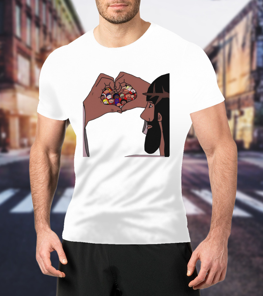 Jesus Love Includes Everyone Heart Hands Diversity Faces T-Shirt