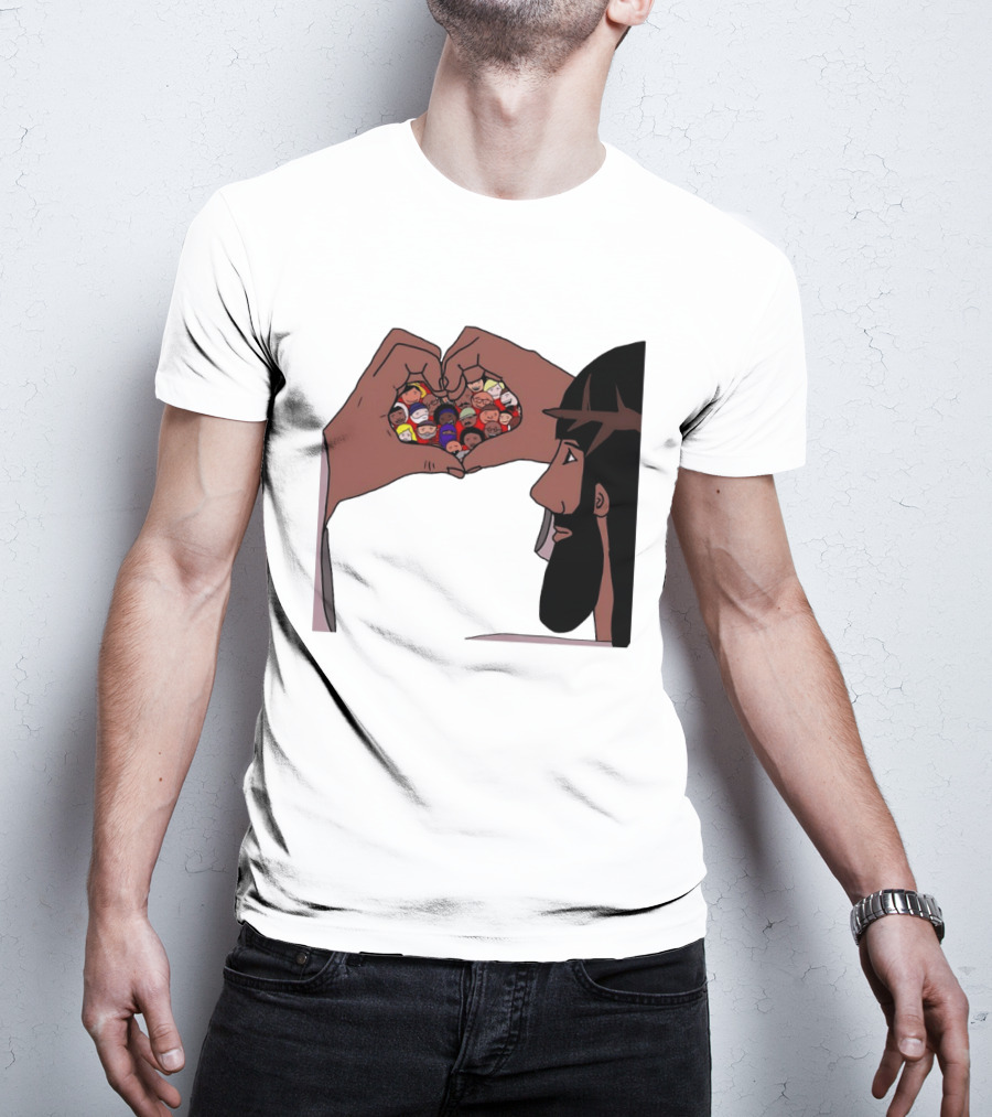 Jesus Love Includes Everyone Heart Hands Diversity Faces T-Shirt