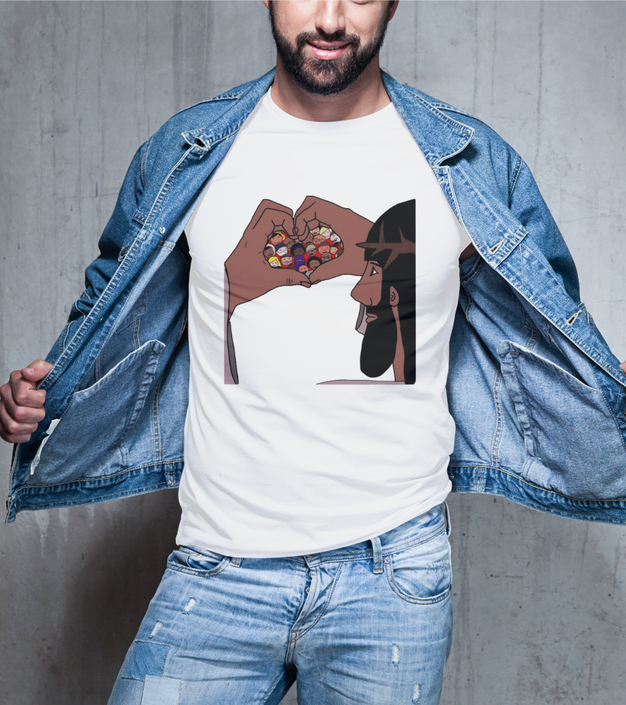 Jesus Love Includes Everyone Heart Hands Diversity Faces T-Shirt