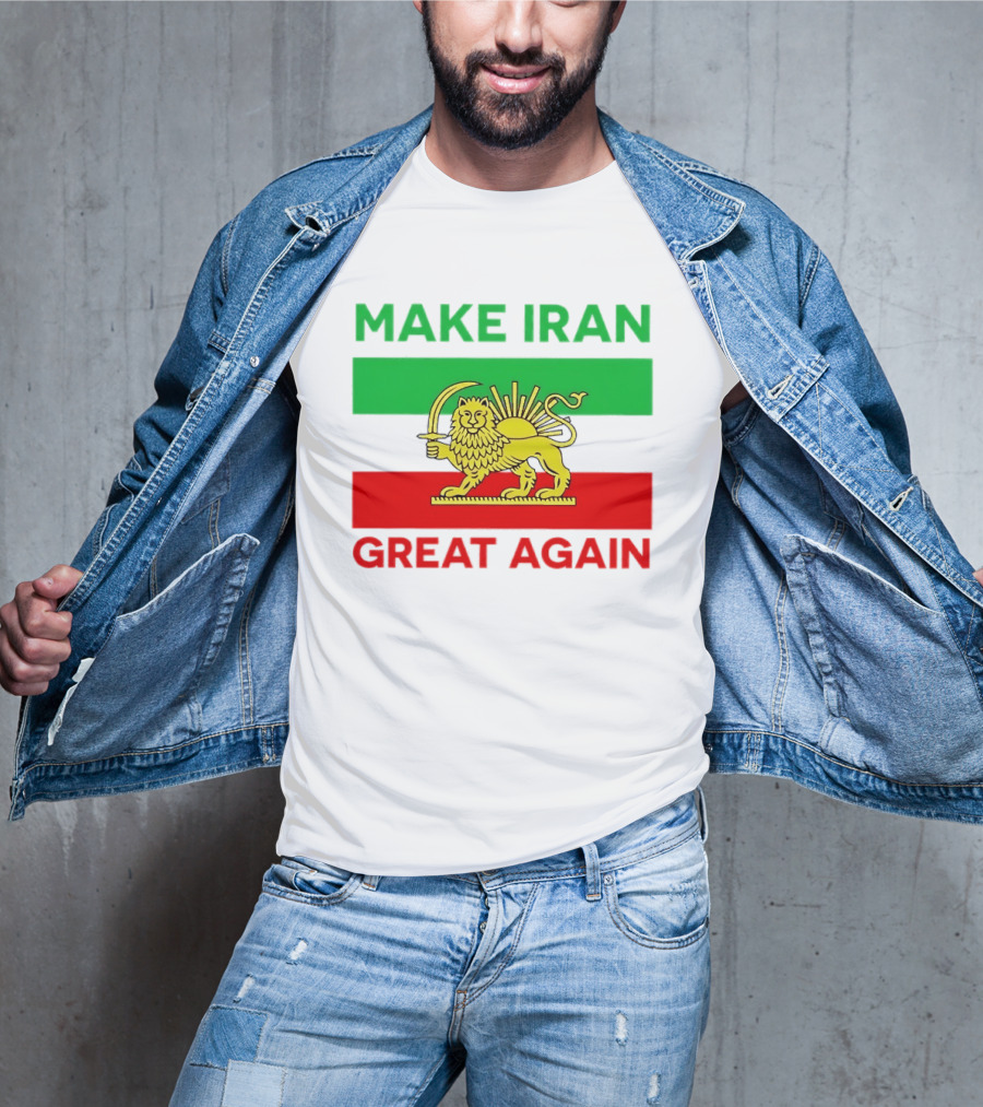 Make Iran Great Again Lion And Sun Symbol 2026 Free Iran T-Shirt