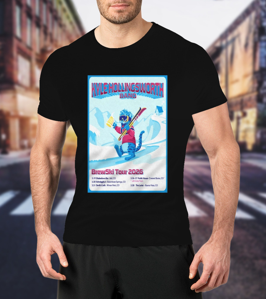 Kyle Hollingsworth Band Brewski Tour 2026 Vail Steamboat Springs Winter Park Crested Butte Buena Vista T-Shirt