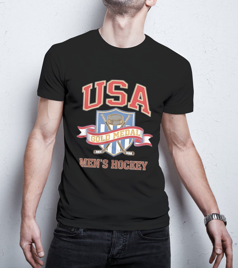 USA Gold Medal Men's Hockey 2026 Milan Cortina Olympics T-Shirt