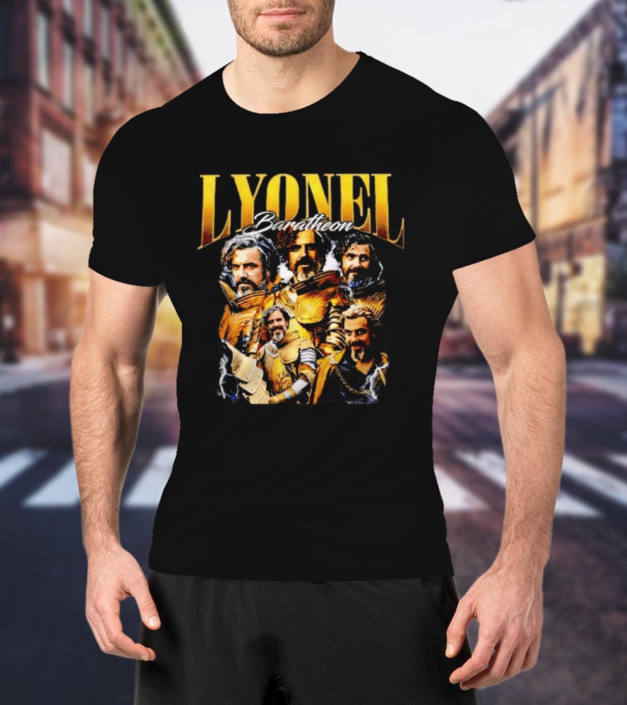 Lyonel Baratheon Golden Armor Kingsguard Character Montage T-Shirt