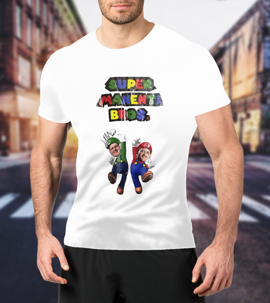 Super Manenti Bros Retro Gaming Adventure T-Shirt