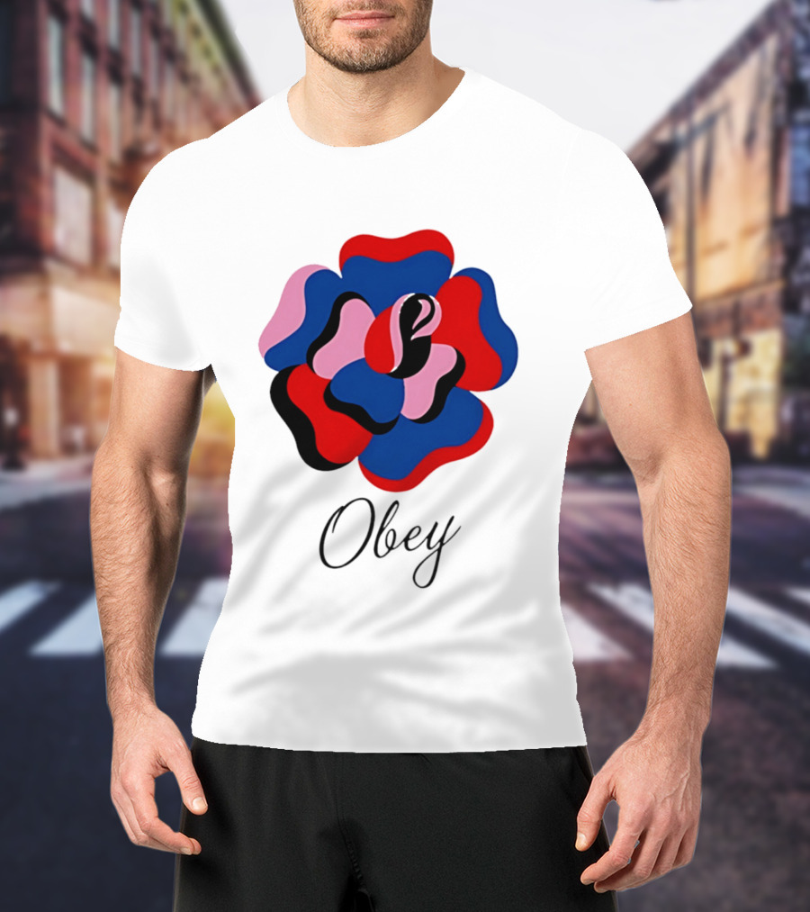 Obey Paper Rose Multi Color Artful Blossom T-Shirt