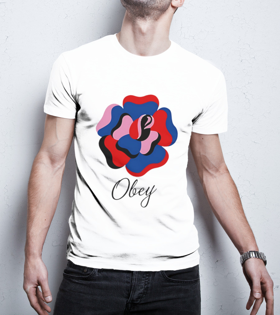 Obey Paper Rose Multi Color Artful Blossom T-Shirt