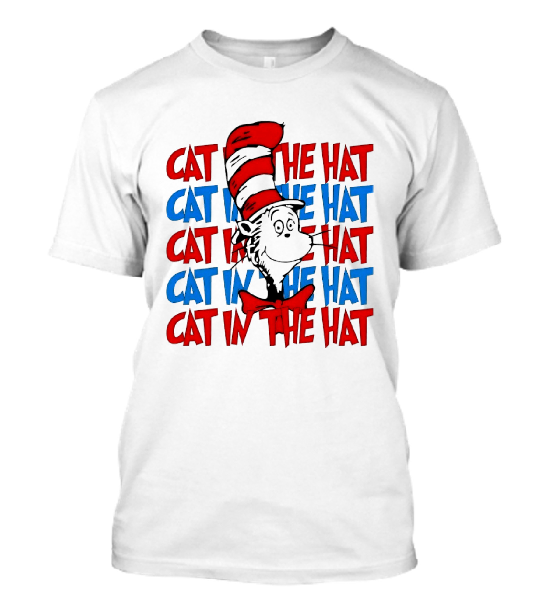 Cat In The Hat Dr. Seuss Red And Blue T-Shirt