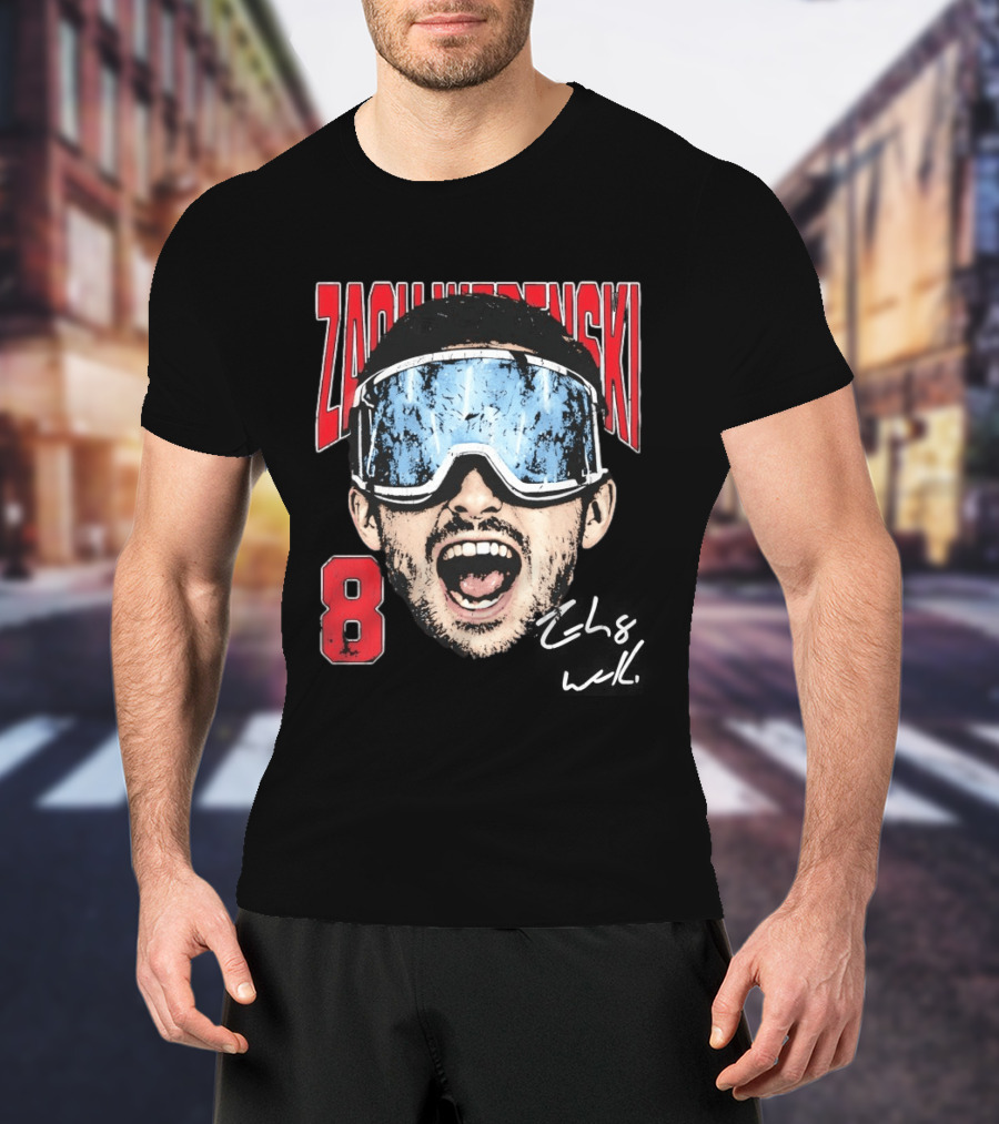 Zach Werenski 8 Columbus Blue Jackets Goggles Fan Favorite T-Shirt