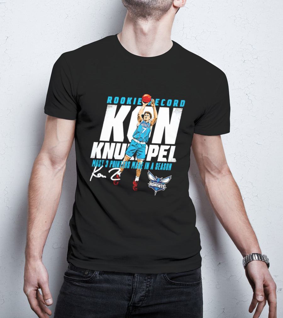 Kon Knueppel Charlotte Hornets Rookie Record Most 3 Pointers Made In A Season T-Shirt