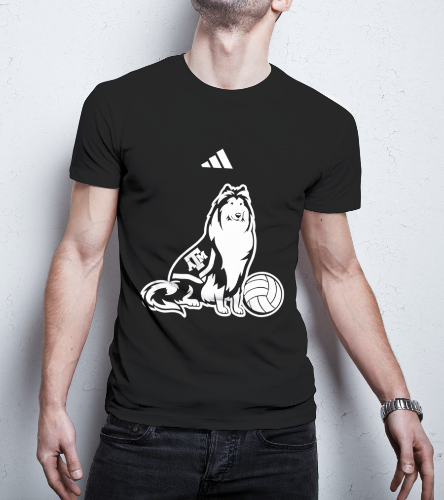 Adidas Texas A&M Aggies Volleyball Reveille Dog T-Shirt