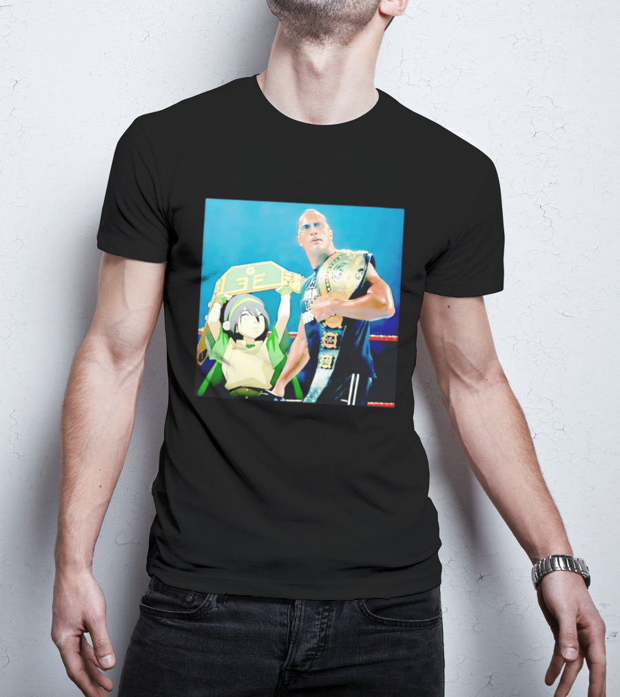 Dwayne The Rock Johnson Meets The Boulder Avatar Crossover Scene T-Shirt