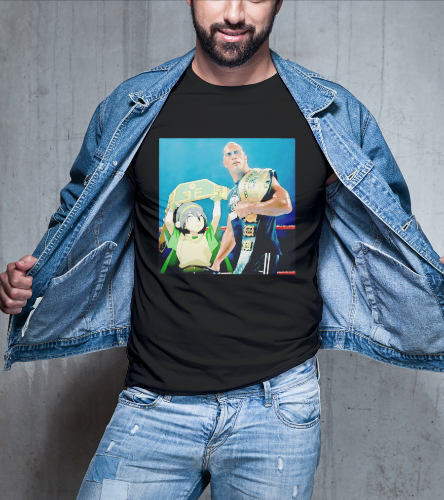 Dwayne The Rock Johnson Meets The Boulder Avatar Crossover Scene T-Shirt