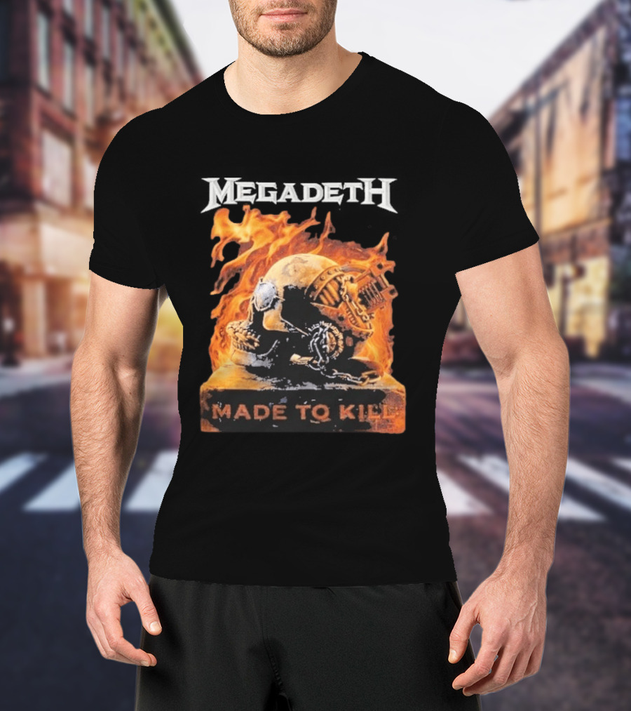 Megadeth Canada 2026 Tour Made To Kill Flaming Skull Explosion T-Shirt