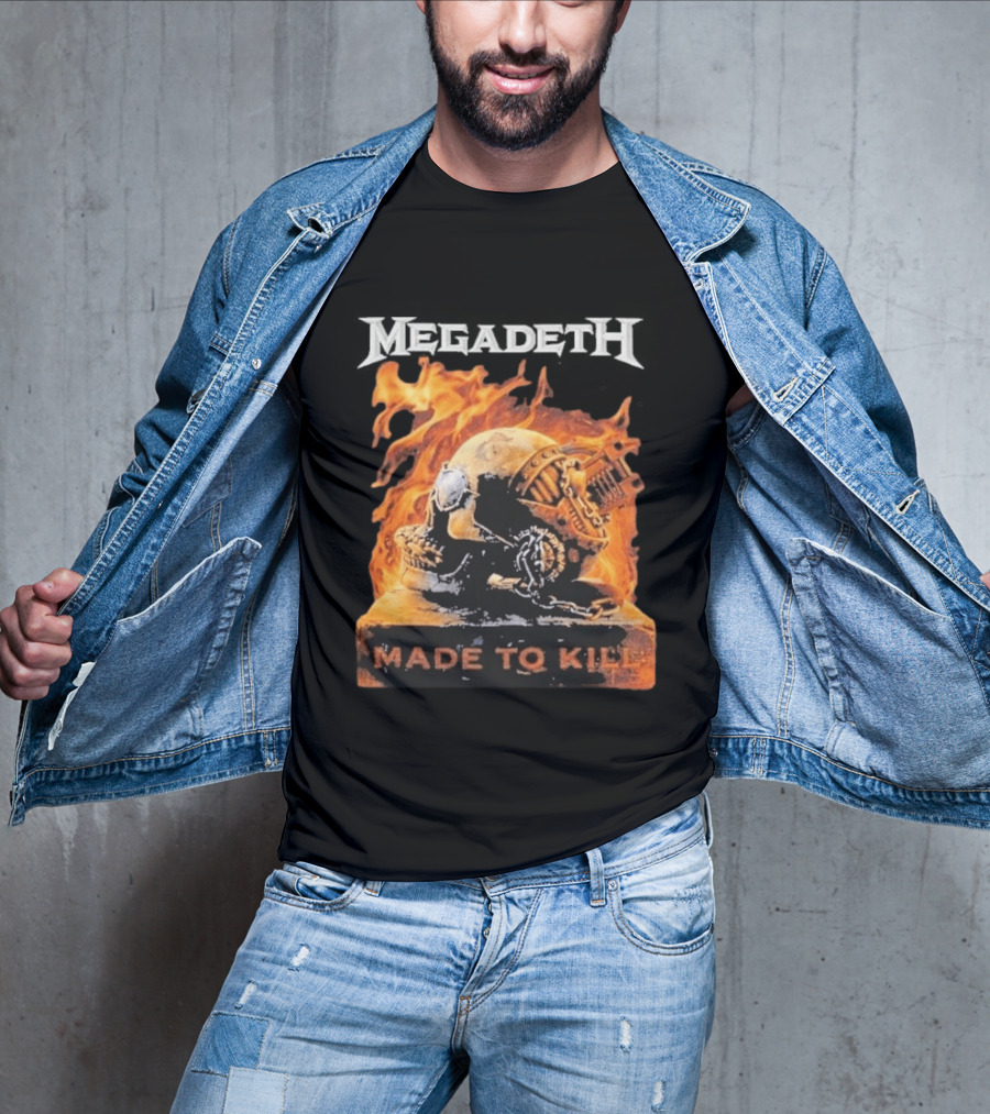Megadeth Canada 2026 Tour Made To Kill Flaming Skull Explosion T-Shirt