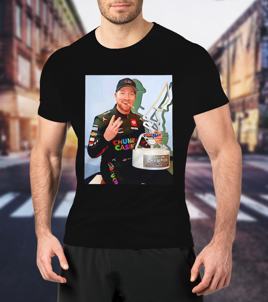 Tyler Reddick Three Peat Champion Cigar Chumba Casino Racing Suit T-Shirt