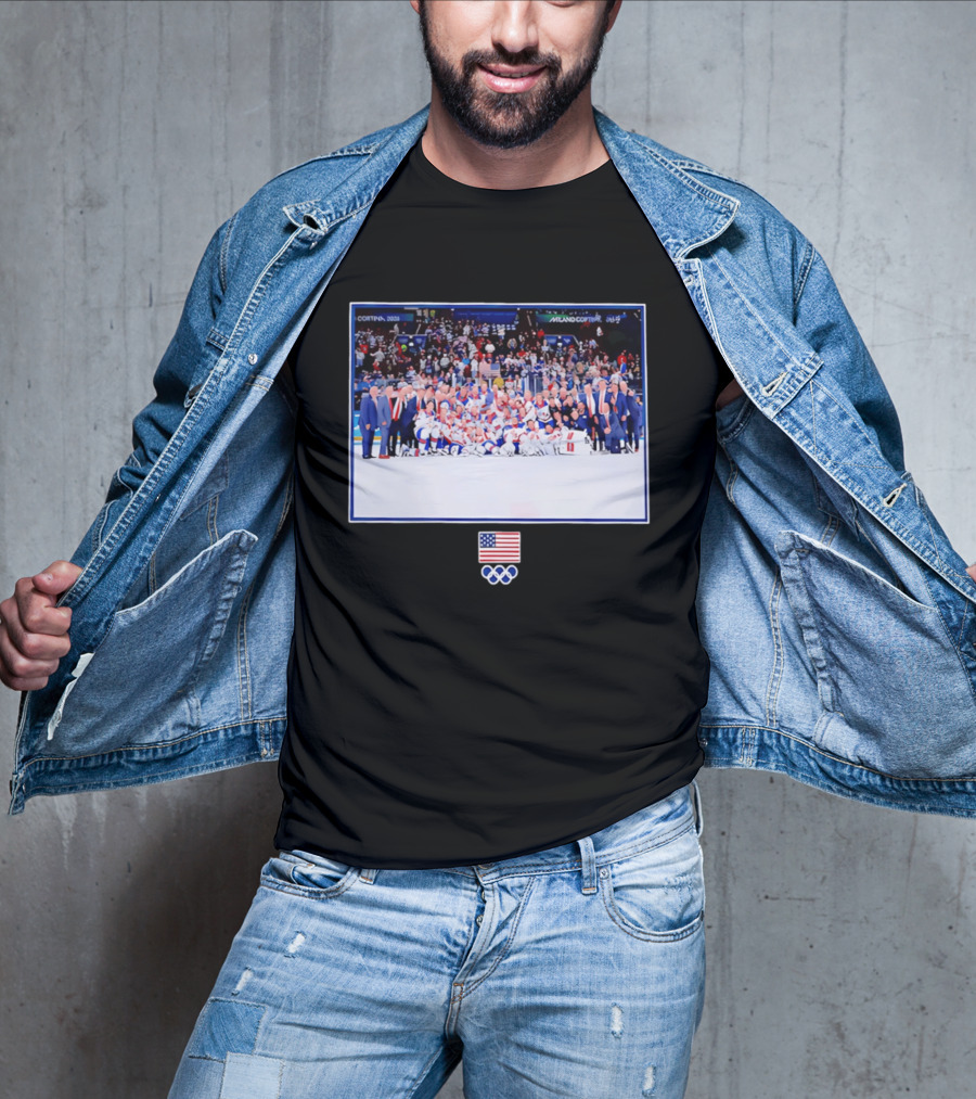 US Men's Olympic Hockey Team Cortina Milano Winter Games Victory T-Shirt