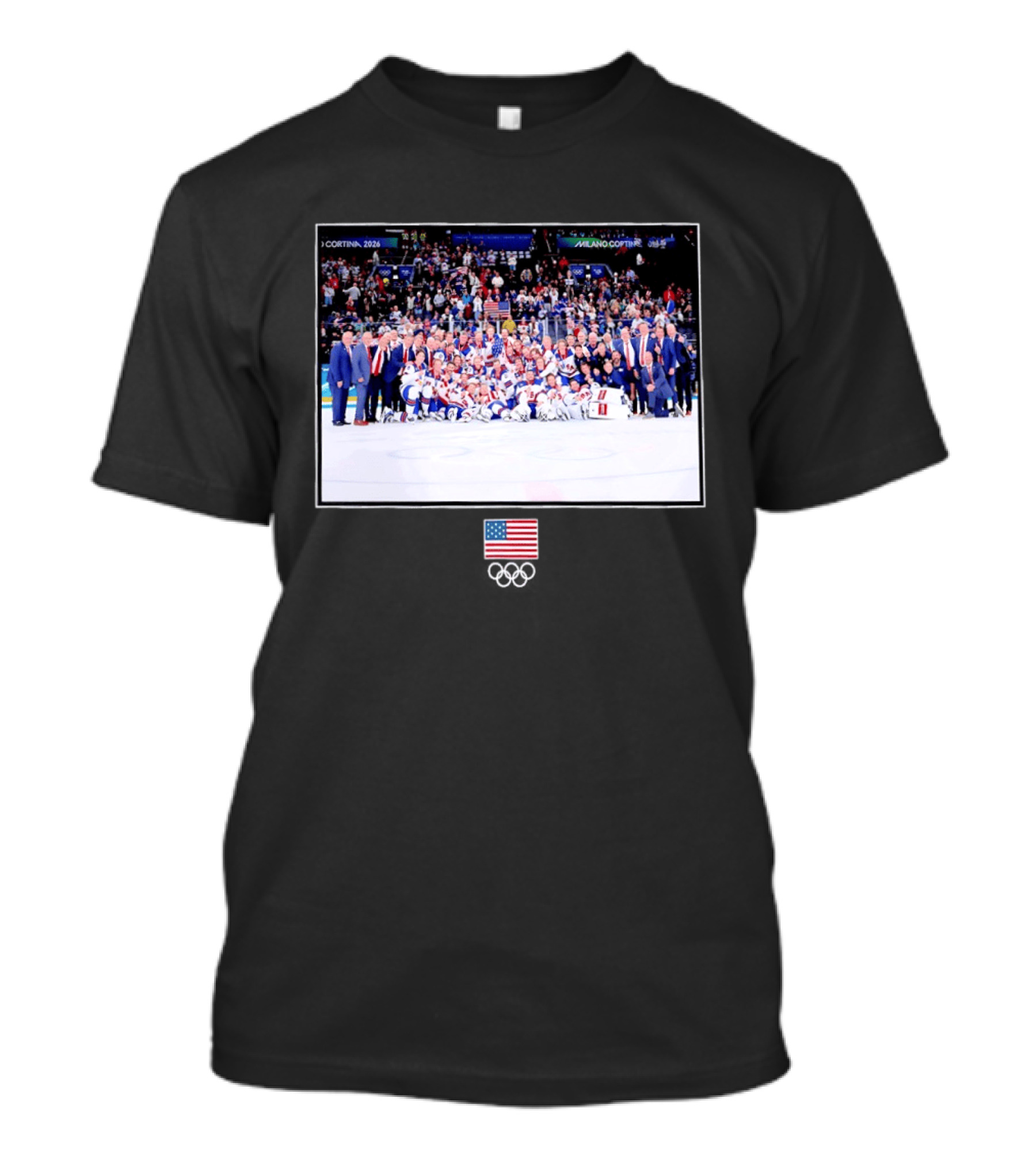 USA Hockey Team Cortina Milano 2026 Olympic Celebration T-Shirt