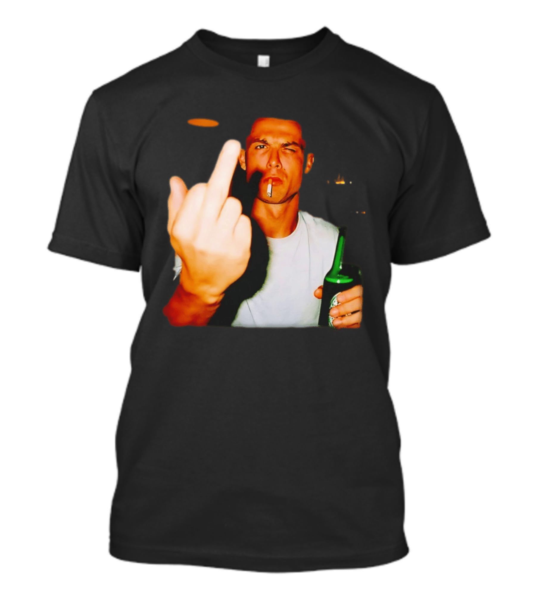Cristiano Ronaldo Middle Finger Smoking Drinking After Hours T-Shirt