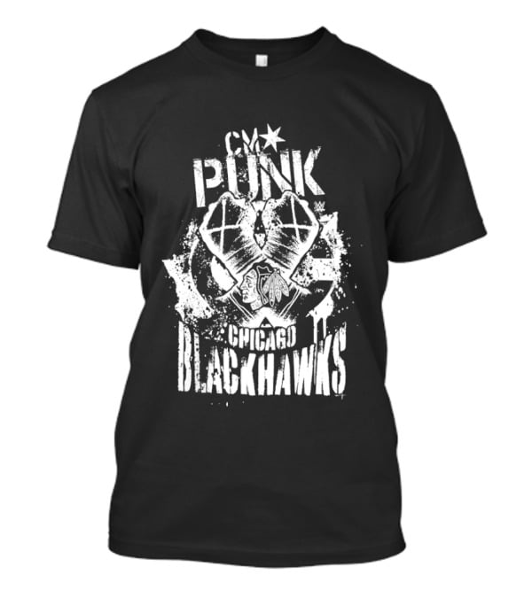 CM Punk Chicago Blackhawks Crossover Collaboration T-Shirt