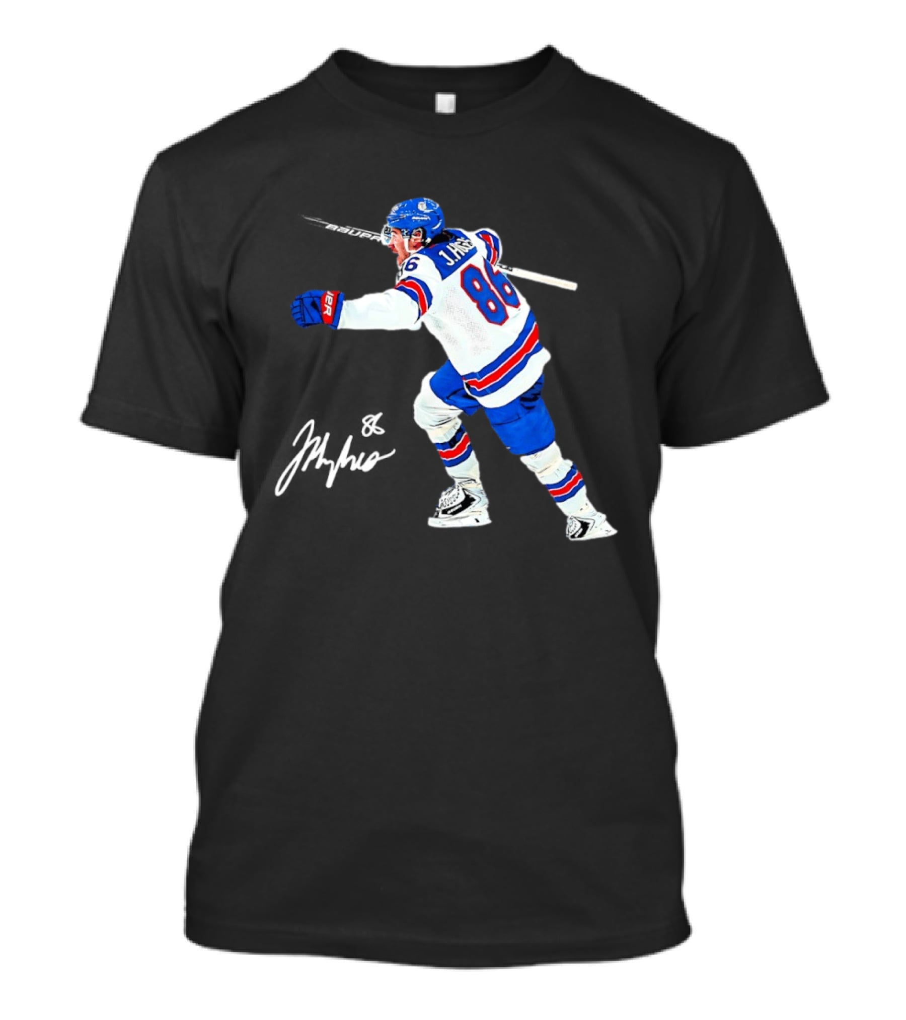 Jack Hughes 86 USA Team Hockey Celebration T-Shirt