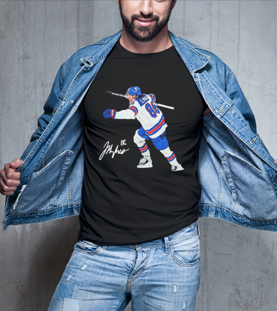 Jack Hughes 86 USA Team Hockey Celebration T-Shirt