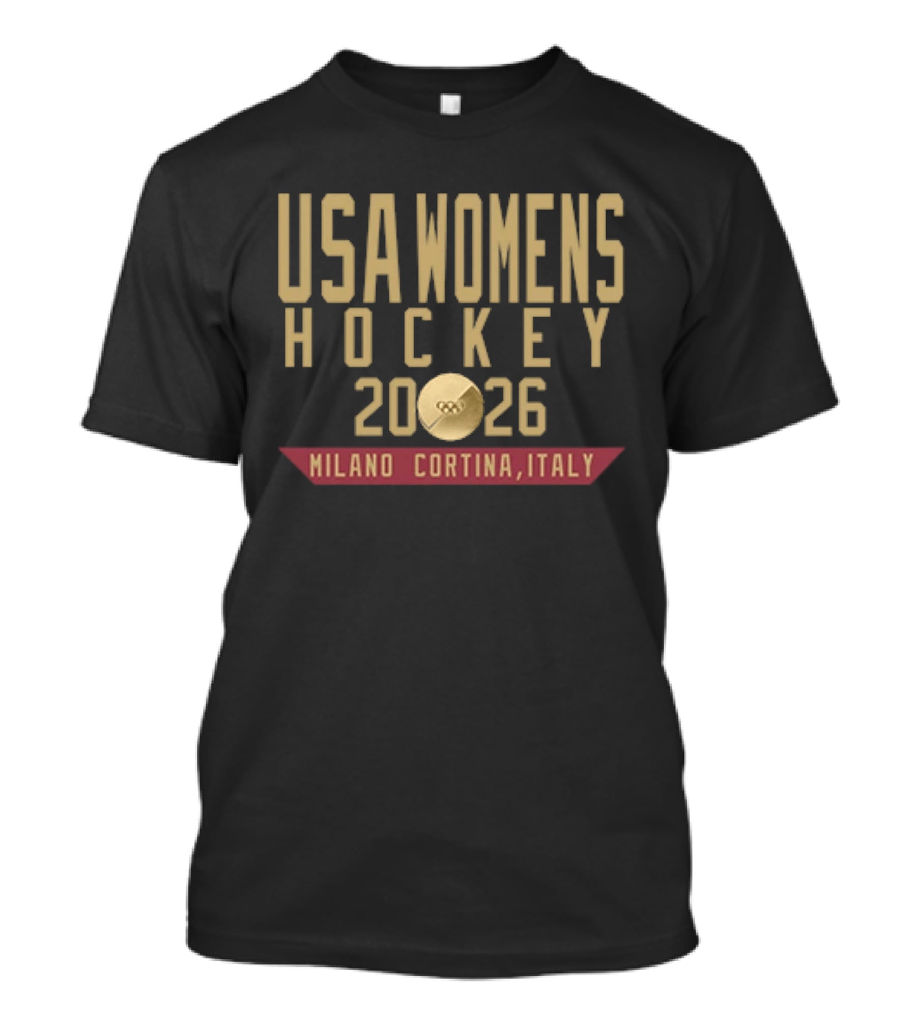 USA Womens Hockey 2026 Milano Cortina Italy Olympic Gold T-Shirt