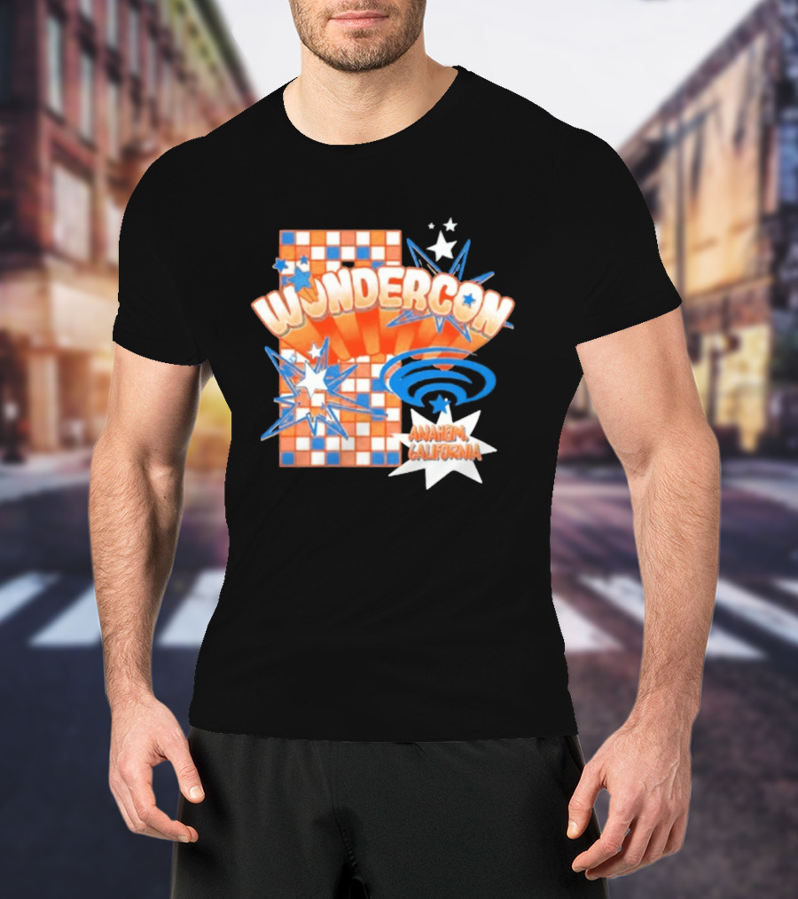 WonderCon Anaheim California 2026 Starburst Checkered T-Shirt