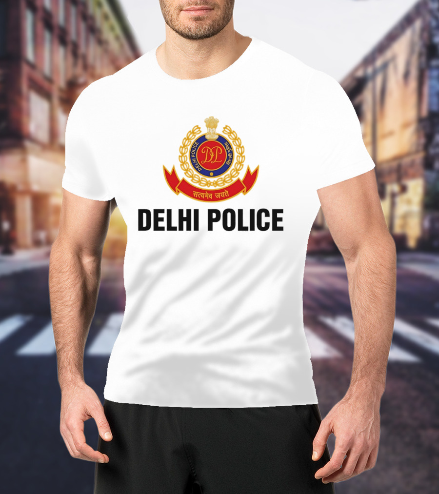 DELHI POLICE Satyamev Jayate Seal T-Shirt