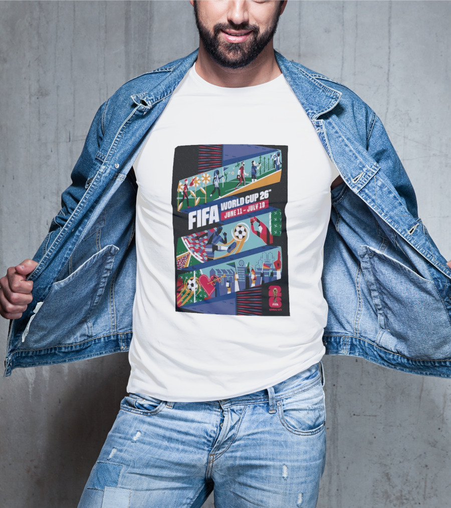 FIFA World Cup 2026 Kansas City June 11 July 19 Soccer Celebration T-Shirt