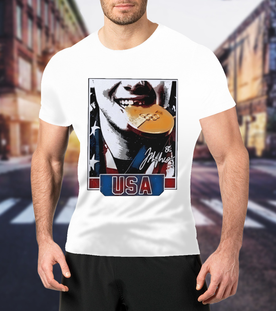 USA Gold Medal Hockey Jack Hughes Autograph 88 T-Shirt