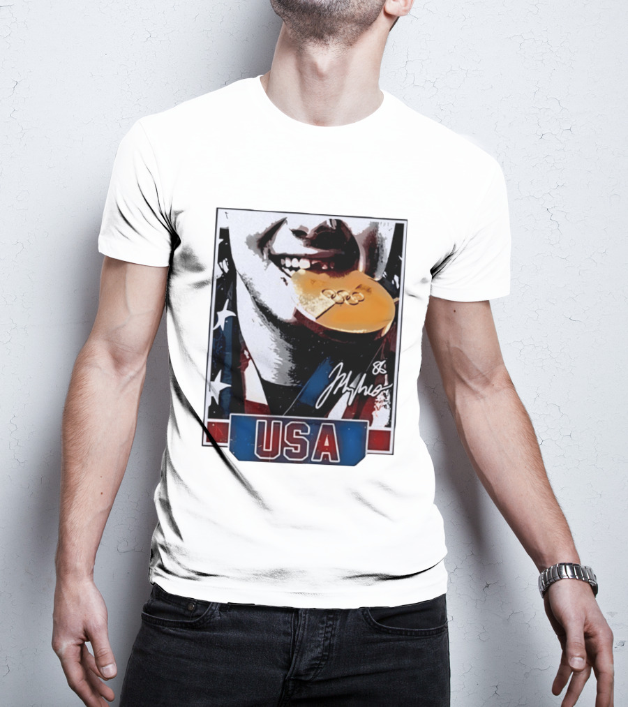 USA Gold Medal Hockey Jack Hughes Autograph 88 T-Shirt