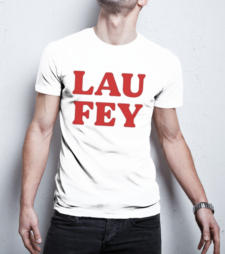 Laufey Music LAU FEY Text Bold Red Styling T-Shirt