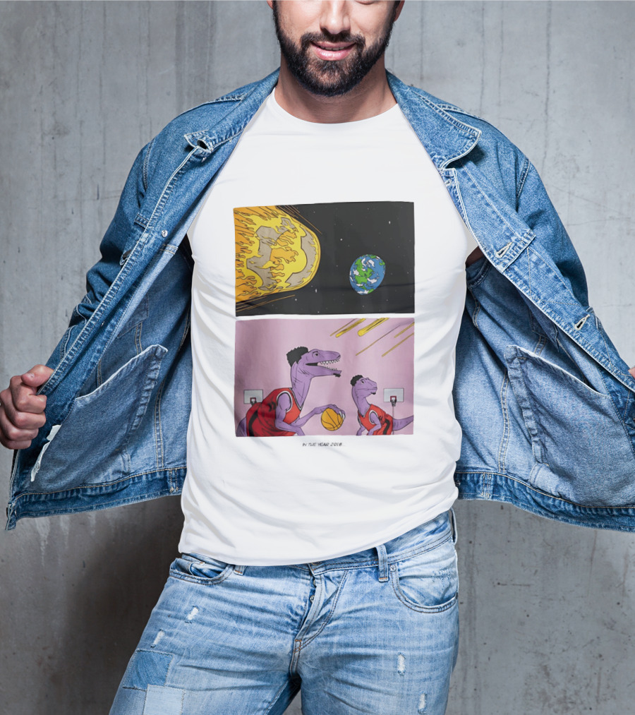 LeBron James Raptors Dinosaurs Meteor Basketball 2018 T-Shirt