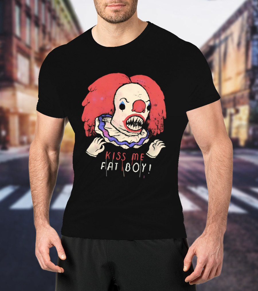Clown Kiss Me Fat Boy Red Hair Creepy T-Shirt