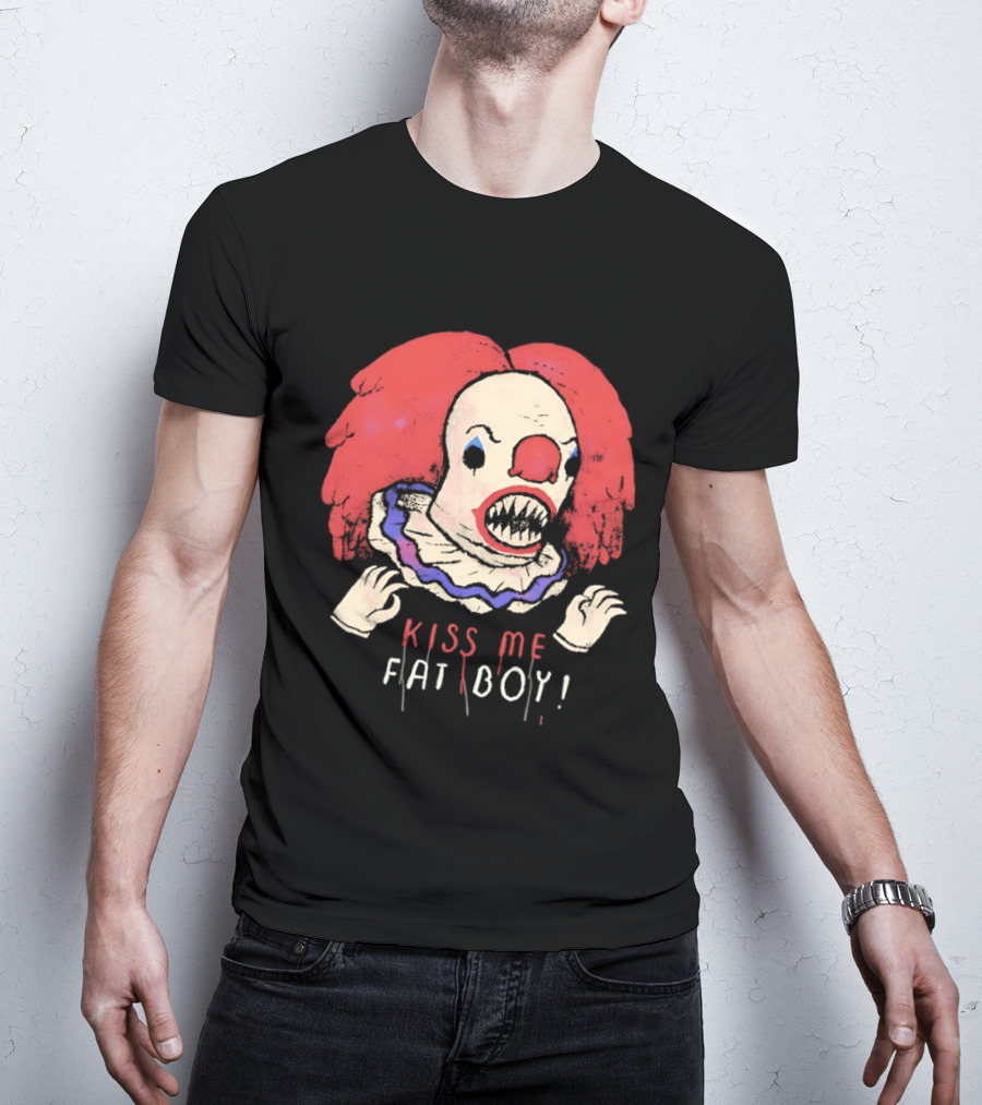 Clown Kiss Me Fat Boy Red Hair Creepy T-Shirt