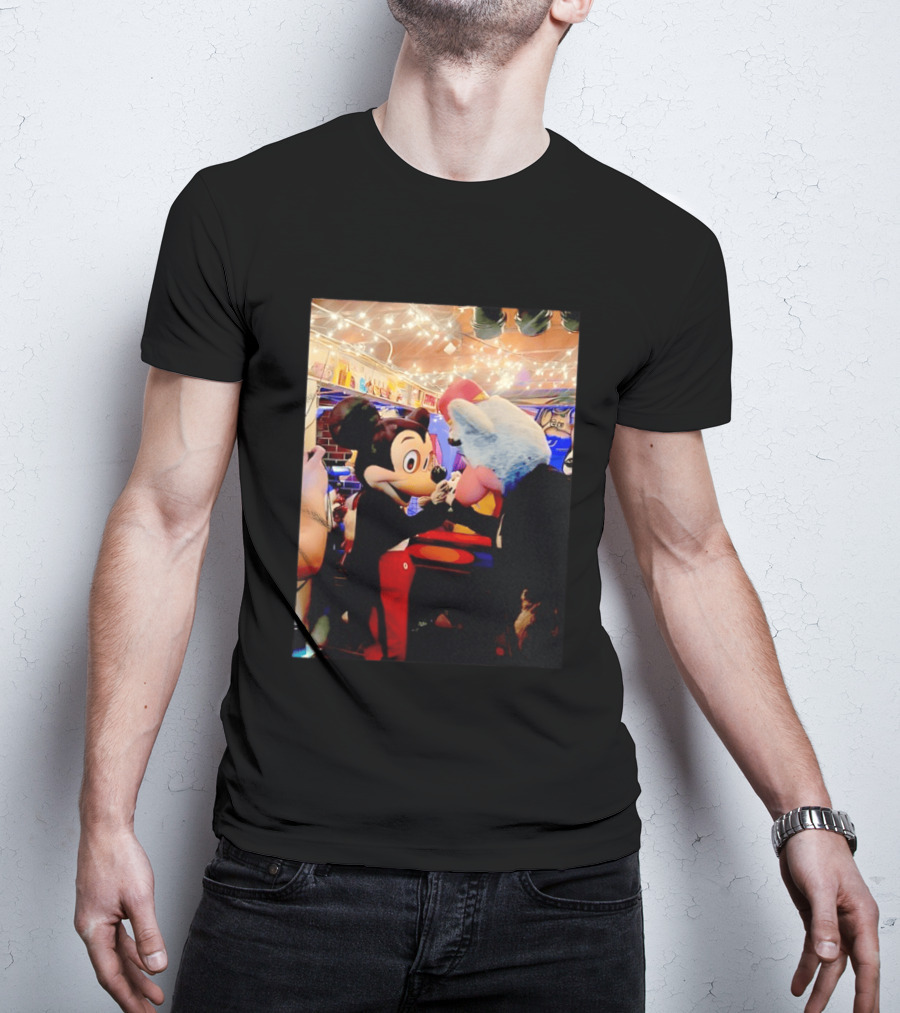 Mickey Mouse And Chuck E Cheese Iconic Meeting T-Shirt