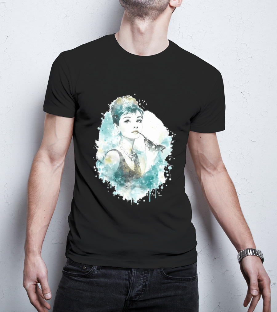 Mrs. Hepburn Watercolour Painting Aesthetic T-Shirt